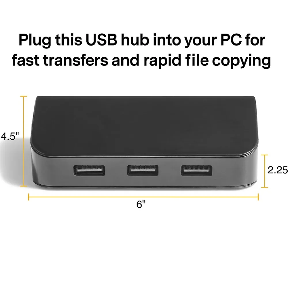 NXT Technologies ™ 4-Port USB 3.0 Hub, Black (NX29745)