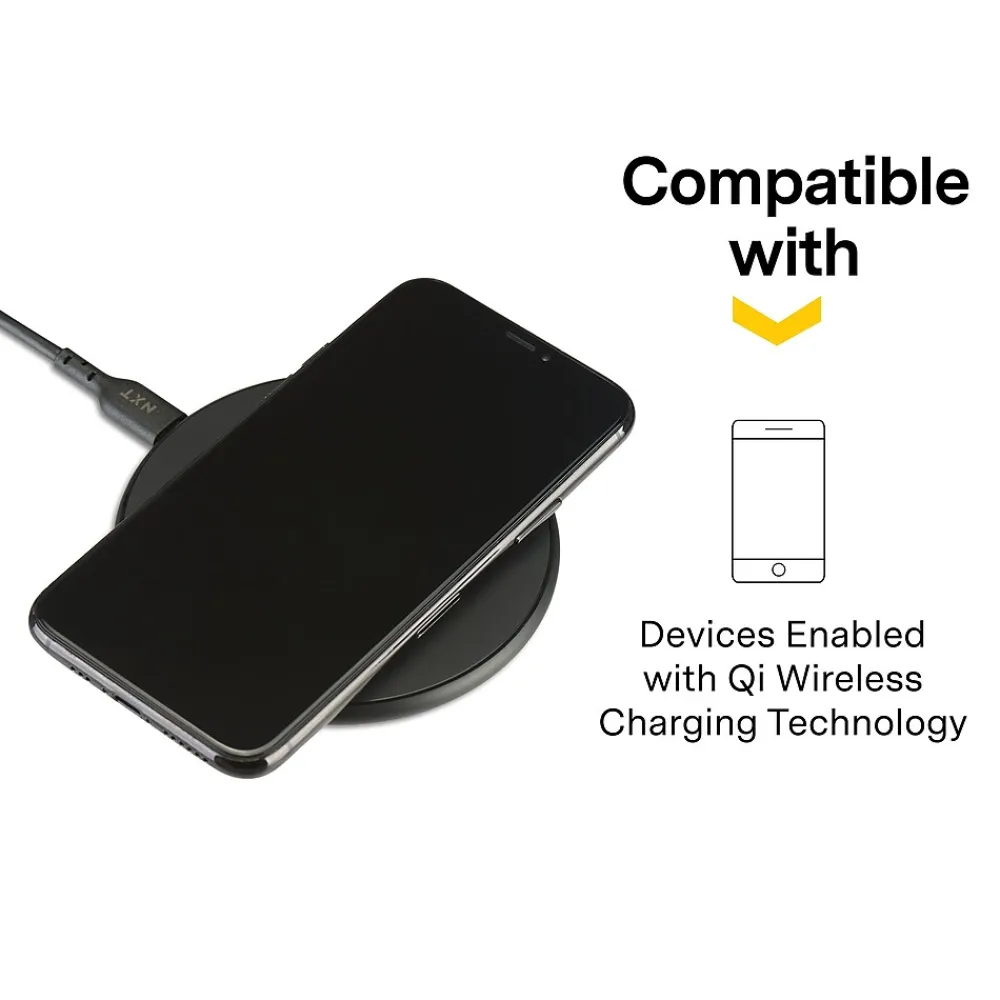 ™ Qi Wireless Charger with USB-C Cable, Black (NX60454)<NXT Technologies Online