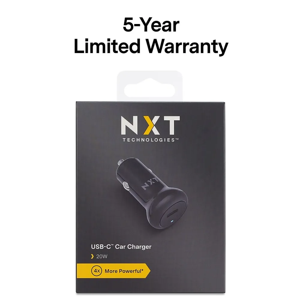 ™ Universal USB-C Car Charger, Black (NX60450)<NXT Technologies Online