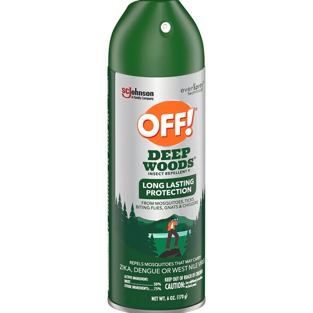 OFF! Deep Woods V Aerosol for Mosquitos, Alcohol Odor, 6 oz. (333242)