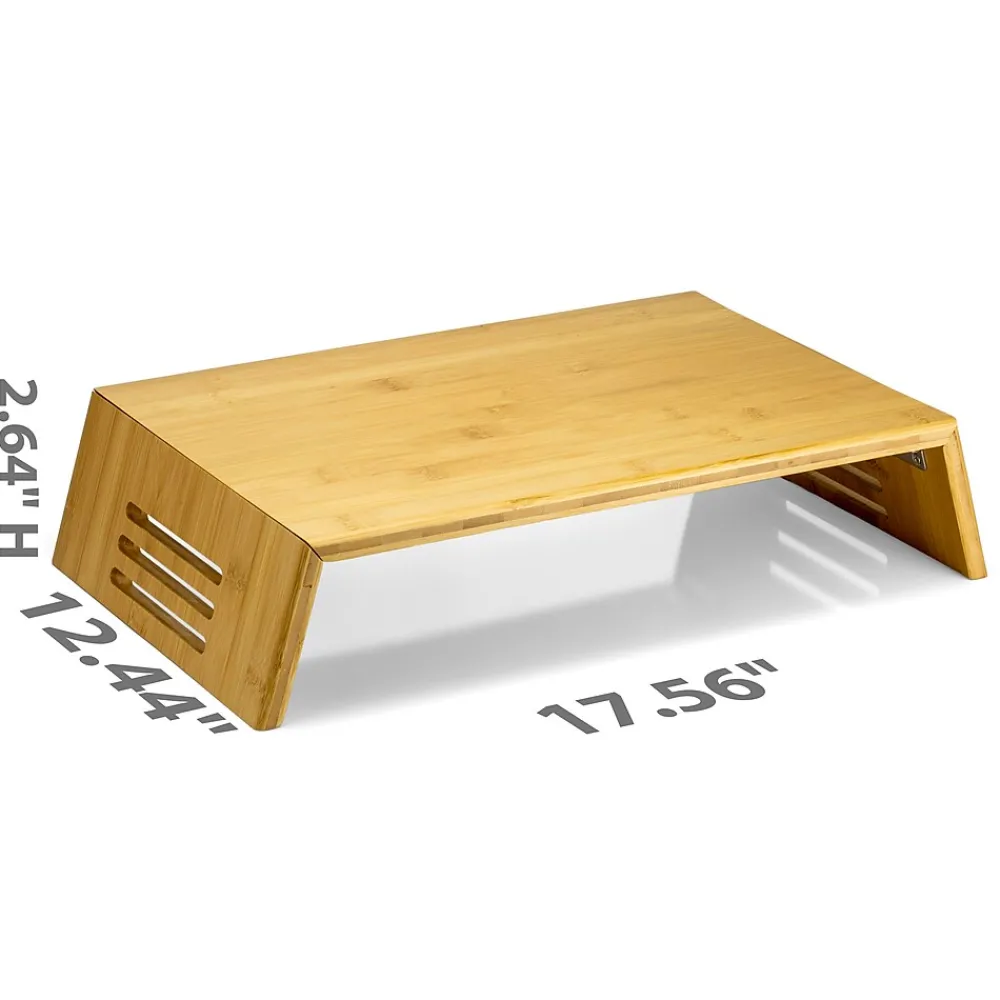 17.5" x 12.4" Bamboo Laptop Risers, Natural Wood Grain (71008)<Officemate Online