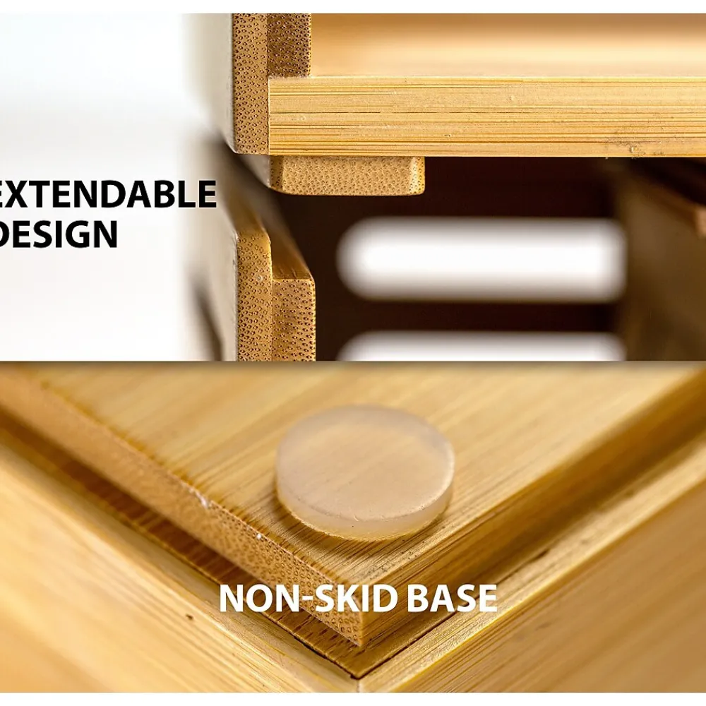 17.5" x 12.4" Bamboo Laptop Risers, Natural Wood Grain (71008)<Officemate Online