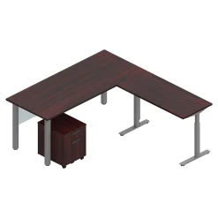 Office Desks*Offices to go Superior Laminate 71" L-Shaped Desk, American (TDOTG21-AML) Mahogany