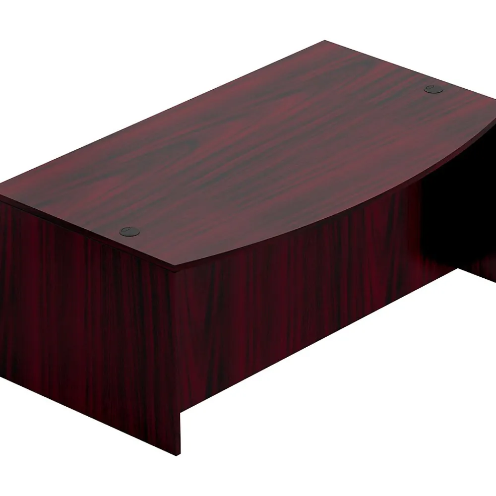 Office Desks*Offices to go Superior Laminate Desking Bow-Front Desk Shell, American Mahogany, 29 1/2"Hx71"Wx42"D