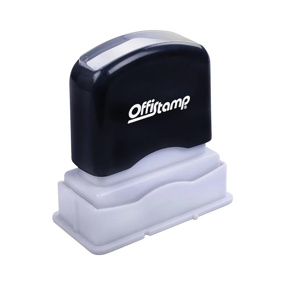 Stamps & Stamp Pads|Offistamp Pre-Inked PAID Rectangle Stamp, Red Ink (034504)