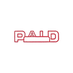 Stamps & Stamp Pads|Offistamp Pre-Inked PAID Rectangle Stamp, Red Ink (034504)