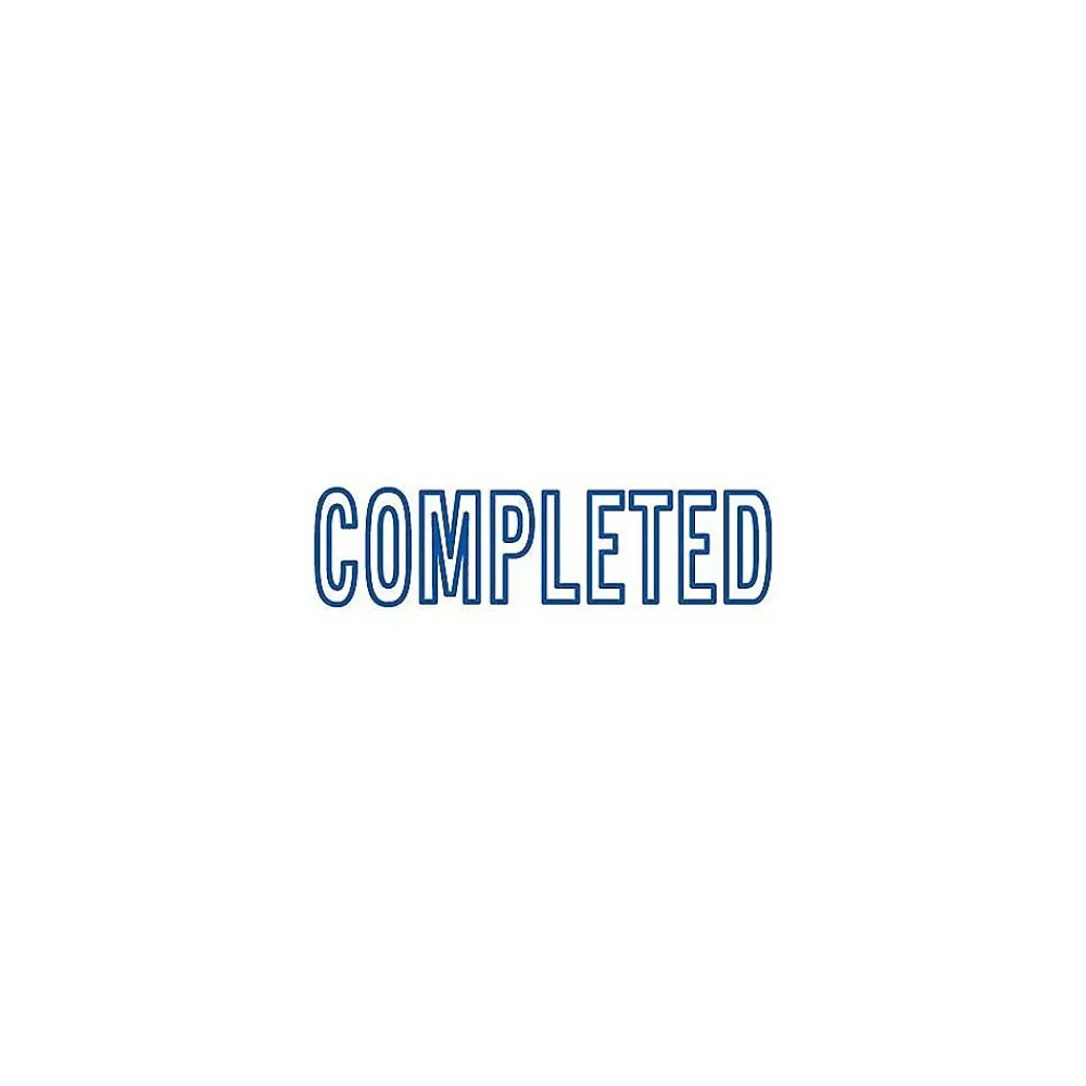 Stamps & Stamp Pads|Offistamp Pre-Inked Stamp, COMPLETED, Blue Ink (034519)
