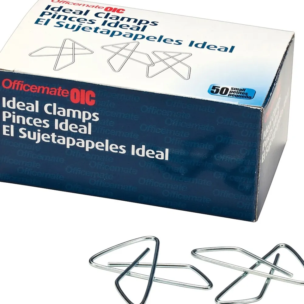 Clips & Fasteners|Officemate OIC Ideal Butterfly Clamps, Small, #2, Silver, 50/Bx