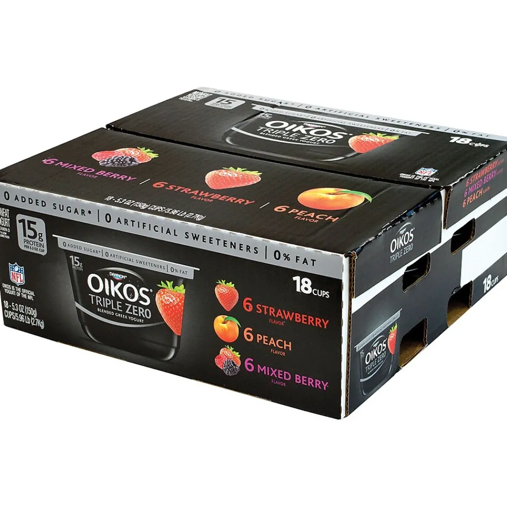 OIKOS Triple Zero Variety Yogurt, 5.3 oz., 18/Pack (01955)