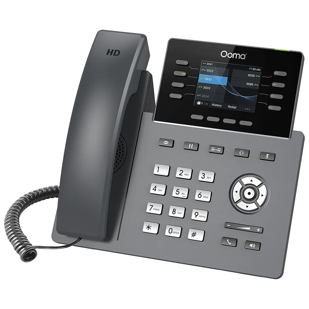 Ooma 8-Line Wi-Fi IP Corded Conferece Phone, Black (2624W)