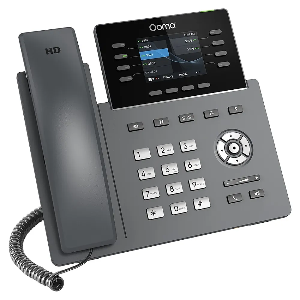 Ooma 8-Line Wi-Fi IP Corded Conferece Phone, Black (2624W)