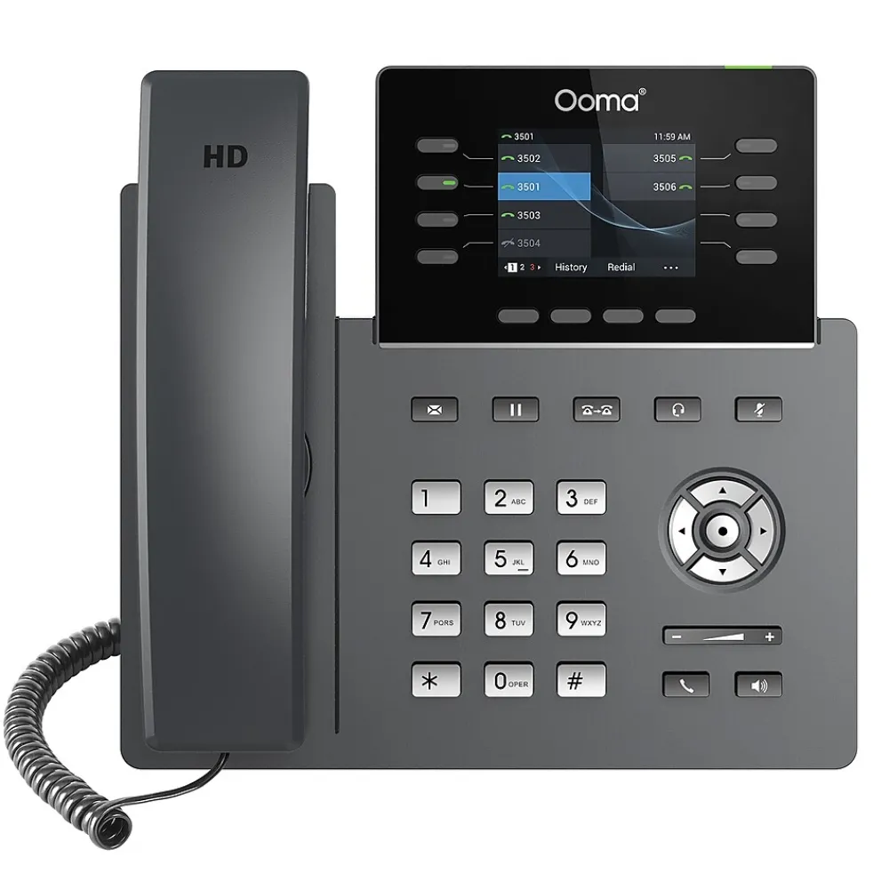 Ooma 8-Line Wi-Fi IP Corded Conferece Phone, Black (2624W)