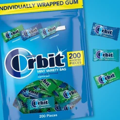 Orbit Mint Sugar Free Gum, Assorted Flavors, 13.4 oz., 200 Pieces/Pack, 200/Pack (MMM27955)
