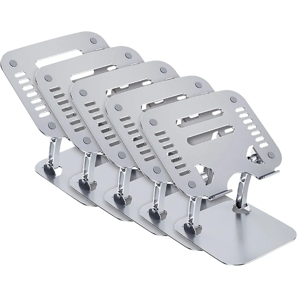 10.62" x 9" Aluminum Laptop Riser Stand, Silver, 5/Pack (OB-A2A-5PK)<OTM Essentials New
