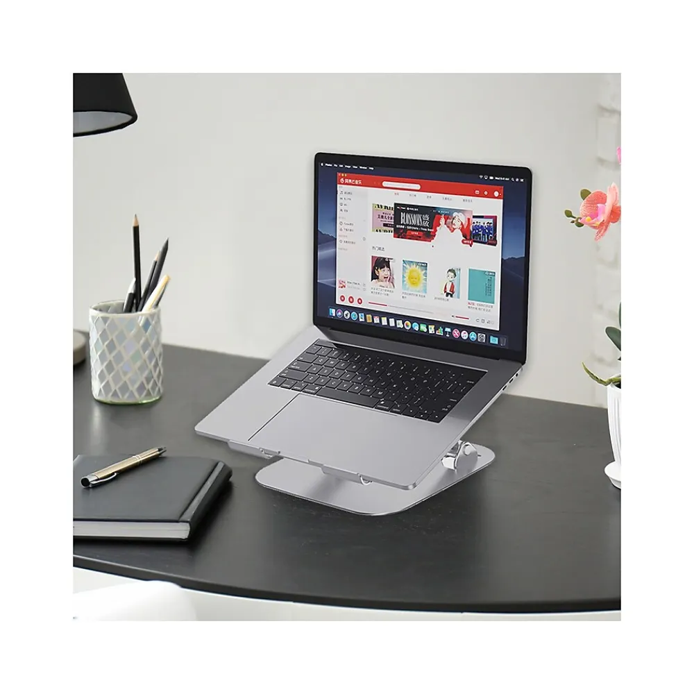 10.62" x 9" Aluminum Laptop Riser Stand, Silver, 5/Pack (OB-A2A-5PK)<OTM Essentials New