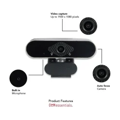 OTM Essentials HD Elite 1920 x 1080 Webcam, 2 Megapixels, Black, 3/Pack (OB-AJK-3PK)