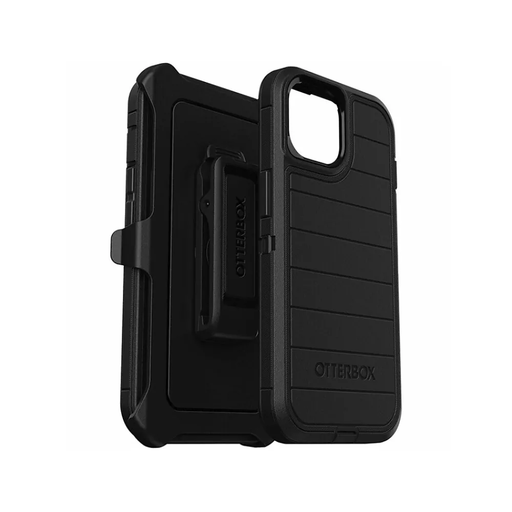 OtterBox Defender Pro Holster Case for iPhone 13/14/15, Shock Absorbing, Black (77-92735)
