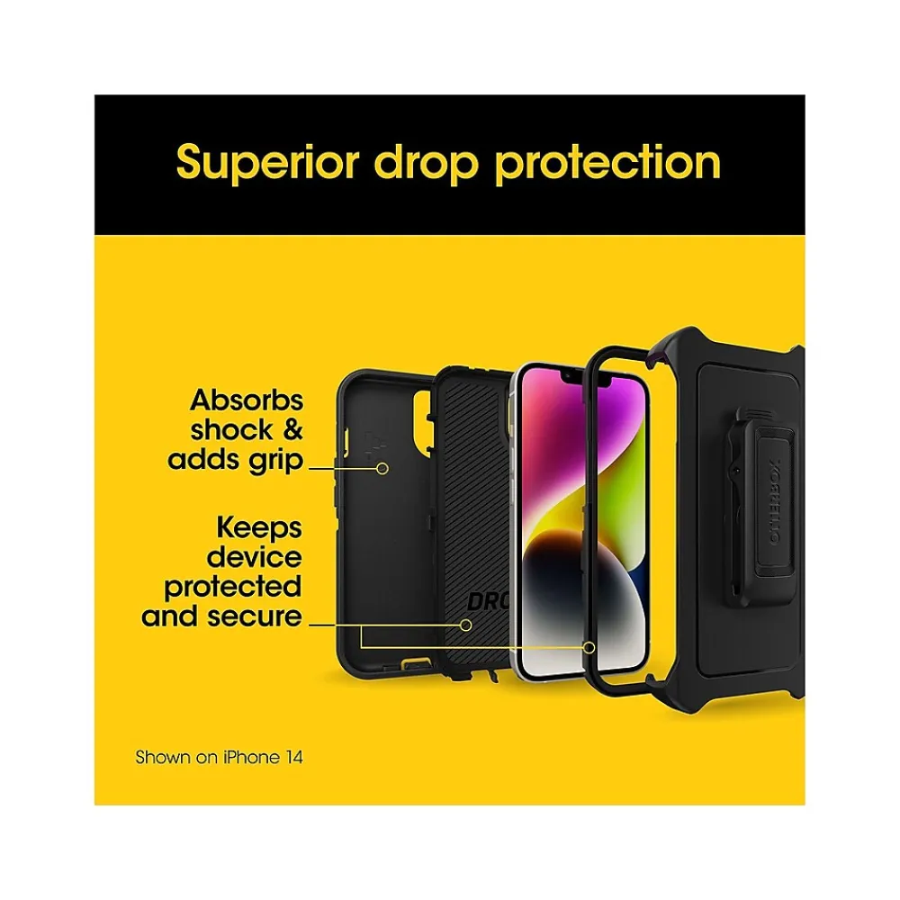 OtterBox Defender Series Case for iPhone 15/14/13, Black (77-92554)