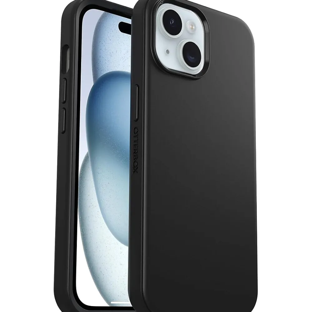 OtterBox Symmetry MagSafe Phone Case for iPhone 13/14/15, Shock Absorbing, Black (77-92639)