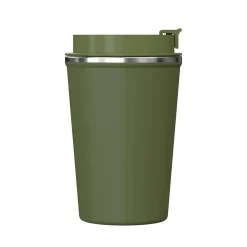 Stainless Steel Double-Walled Vacuum-Insulated Coffee Cup, 12.8 oz., Olive Green (OUTD9423)<Outdoors Professional Hot