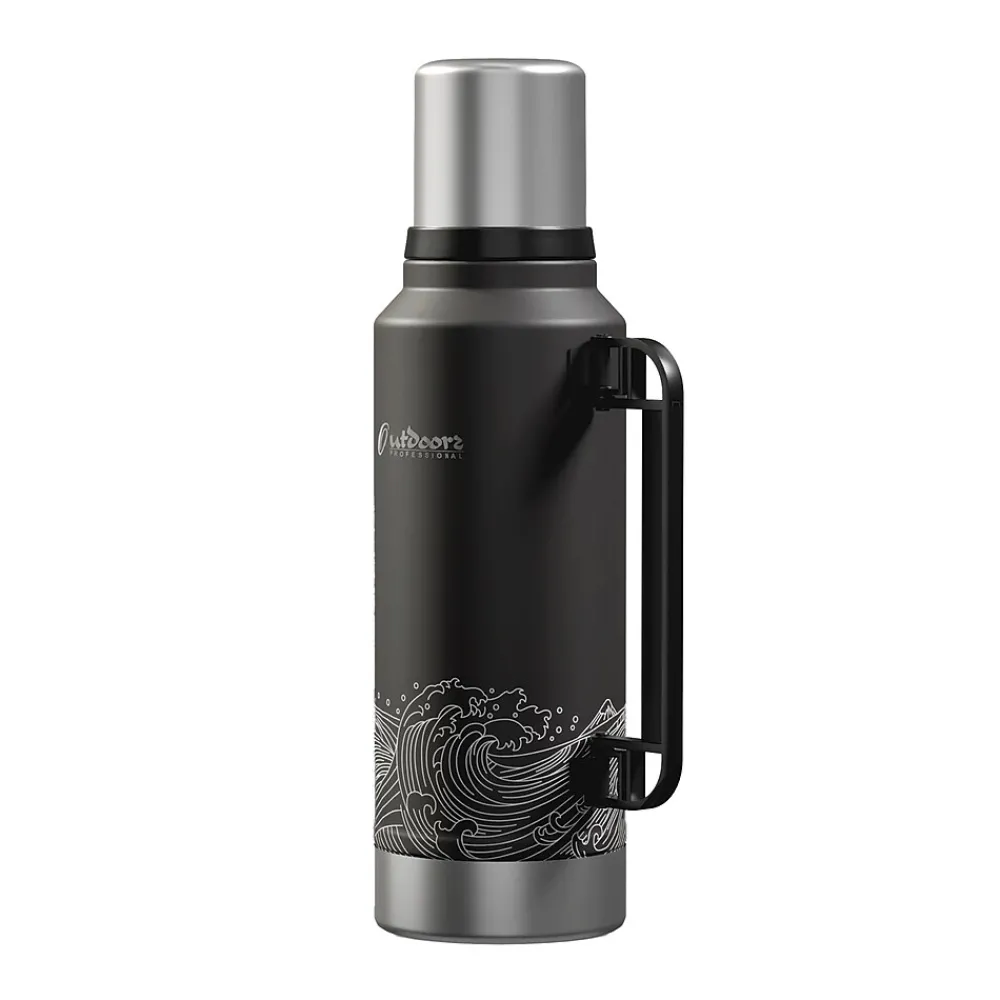 Stainless Steel Vacuum Insulated Termo Classic Water Bottle, 33 oz., Black Waves (OUTD9379)<Outdoors Professional Online