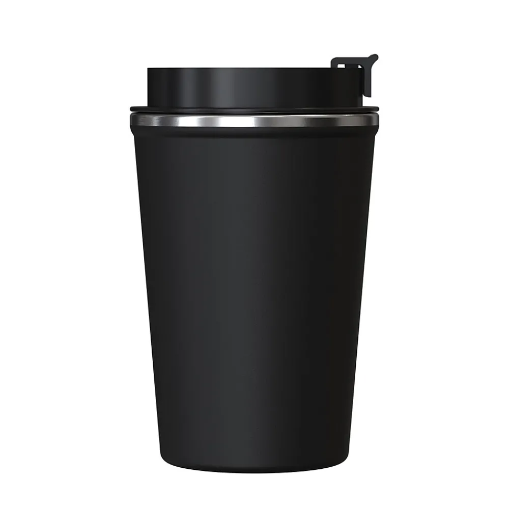 Stainless Steel Double-Walled Vacuum Insulated Coffee Cup, 12.8 oz., Black (OUTD9416)<Outdoors Professional Best