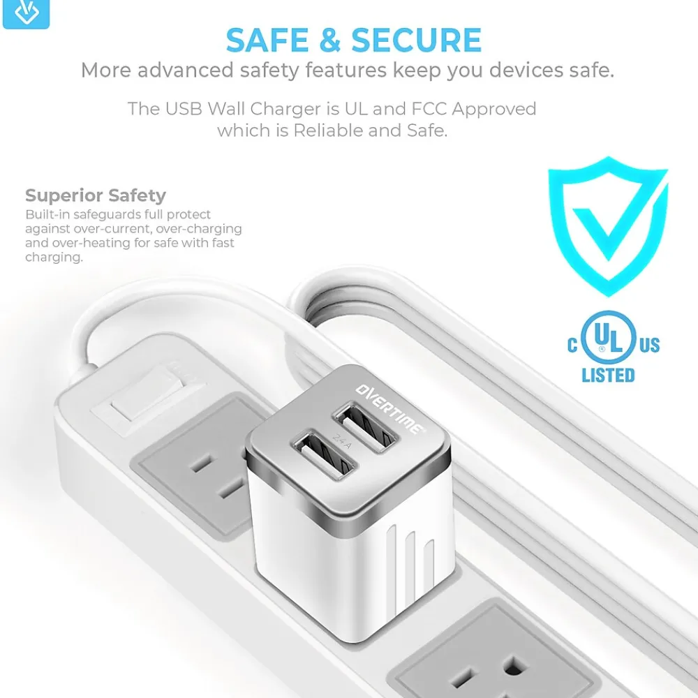 3PC Kit Lightning Charging Kit/Bundle for iPhone/iPad/iPod Touch, White (DAC3IN1)<Overtime New