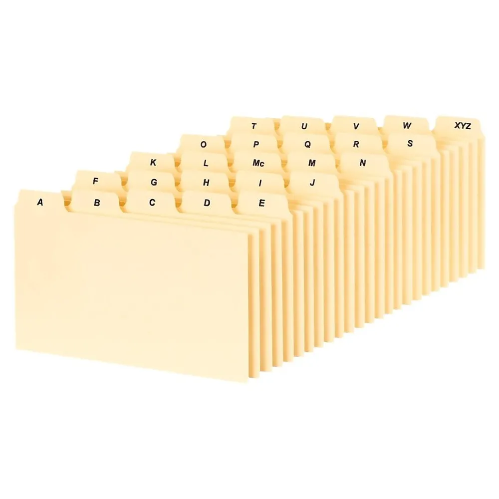 Index Cards*Oxford A - Z Guide Index Card Guides, 3" x 5", Manila Buff 25 Cards/Set (B5325)