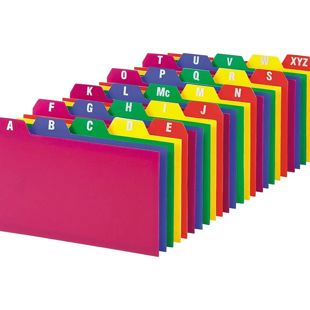 Index Cards*Oxford Alpha Card Guides, Assorted Colors, 3" x 5", 25/Set (73153)