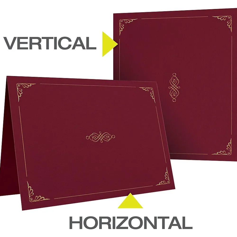 Awards & Certificates*Oxford Certificate Holders, 8.88" x 11.25", Burgundy, 5/Pack (29900585BGD)