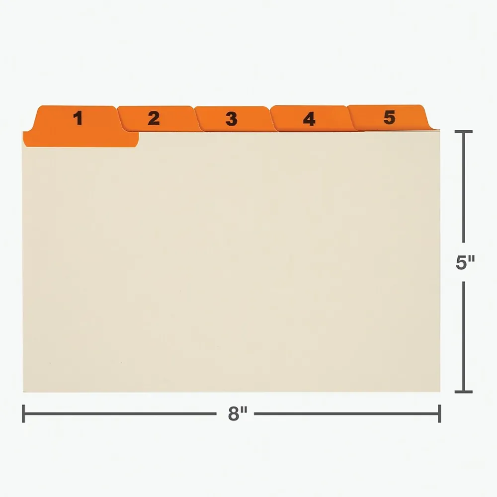 Index Cards*Oxford Laminated Tab Daily Index Card Guides, 5" x 8", Manila, 31/Set (OXF05832)