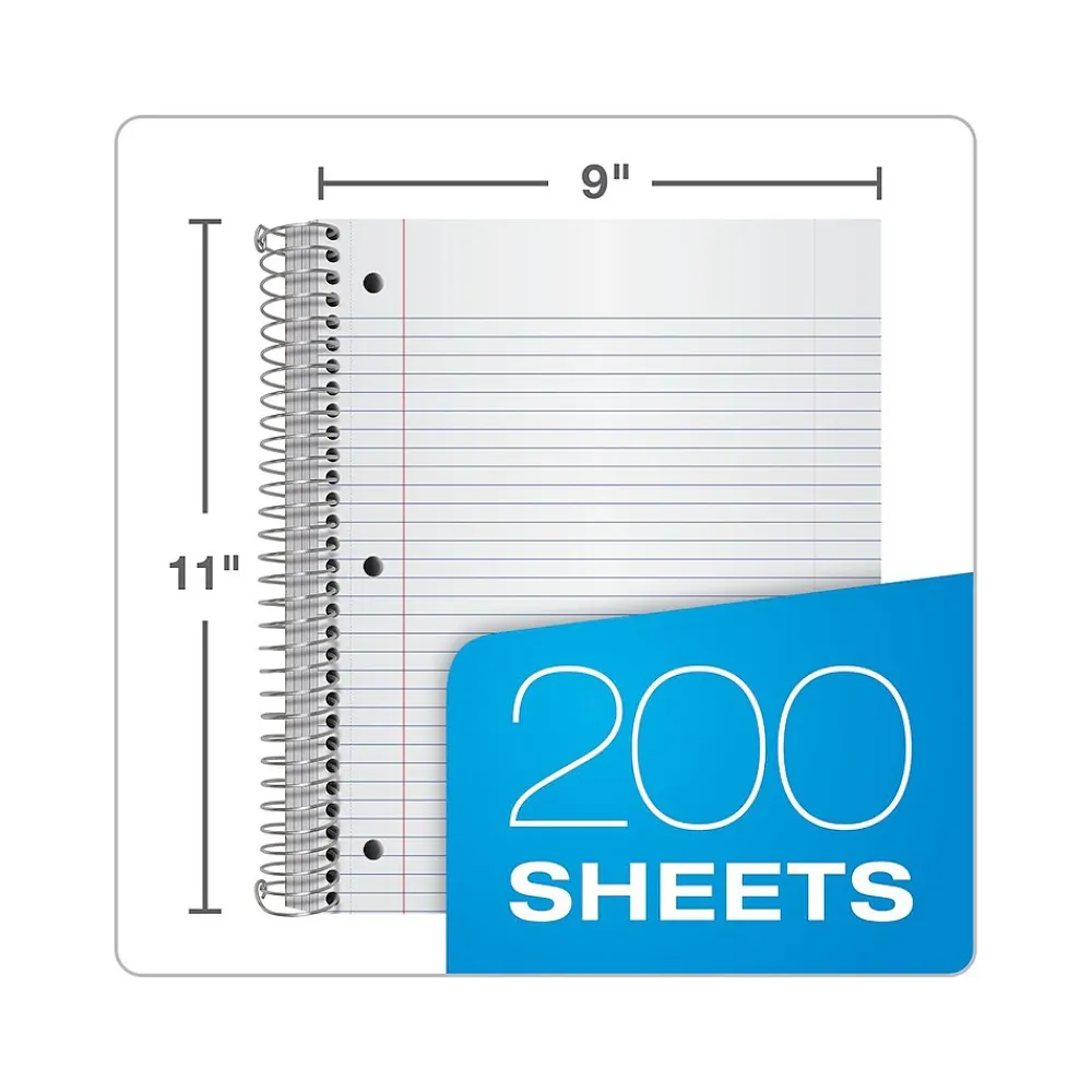 Subject Notebooks|Oxford 5-Subject Notebooks, 8.5" x 11", College Ruled, 200 Sheets, Assorted Colors (10588)