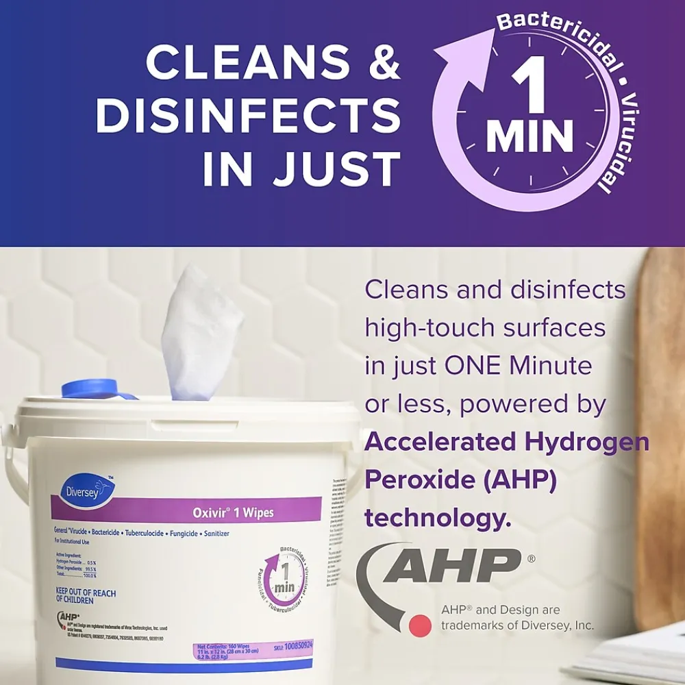 Disinfecting Wipes, 160 Wipes/Container, 4/Carton (100850924)<Oxivir Clearance