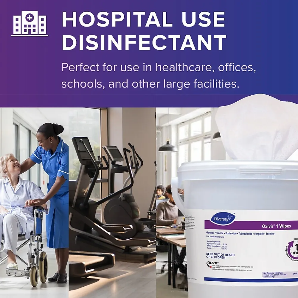 Disinfecting Wipes, 160 Wipes/Container, 4/Carton (100850924)<Oxivir Clearance