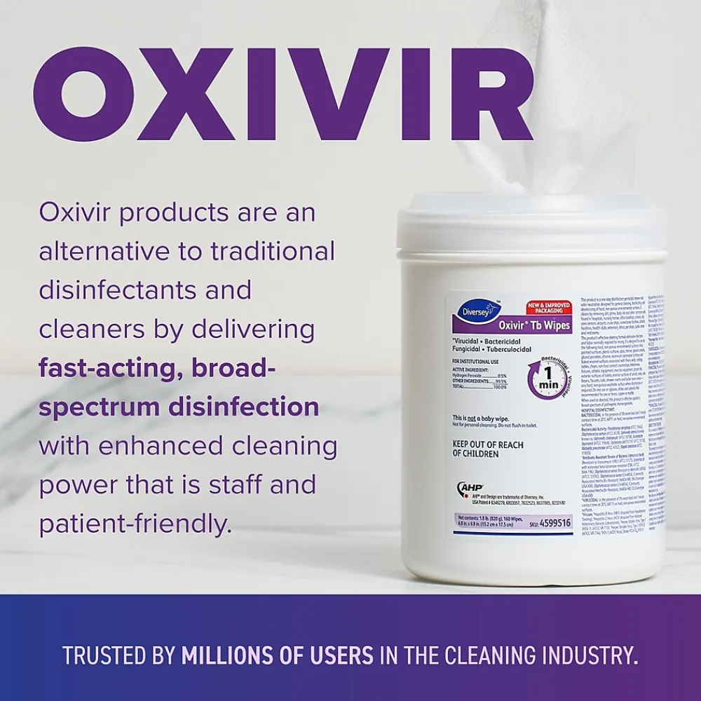 Disinfecting Wipes, 160/Box, 12/Carton (4599516)<Oxivir Hot