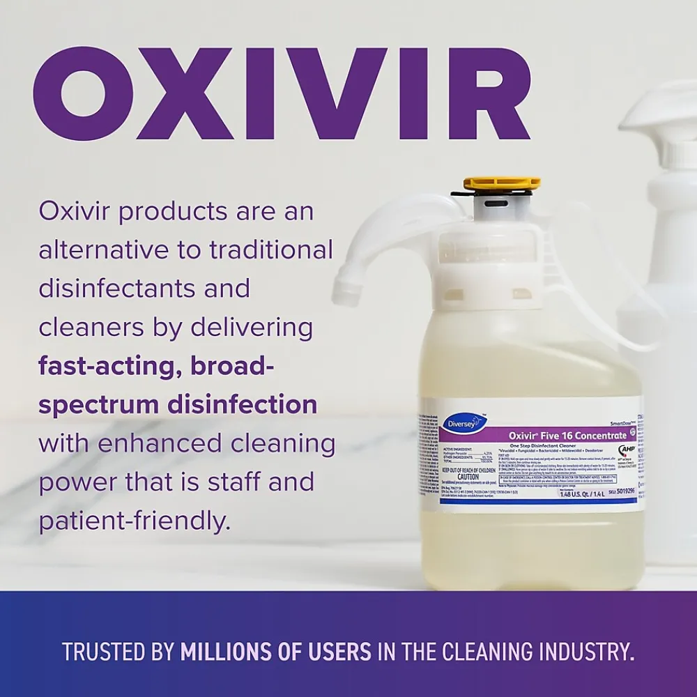 Five 16 Diversey SmartDose Disinfectant, Liquid, 47.3 Oz. (5019296)<Oxivir