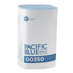 Poly Cleaning Wipers, 10.25" x 9.5", Blue, 250 Wipers/Box, 9/Carton (350)<Pacific Blue Select