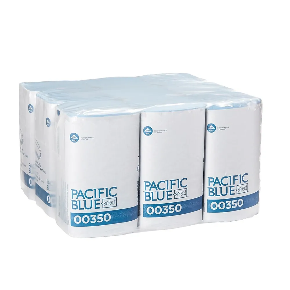 Poly Cleaning Wipers, 10.25" x 9.5", Blue, 250 Wipers/Box, 9/Carton (350)<Pacific Blue Select