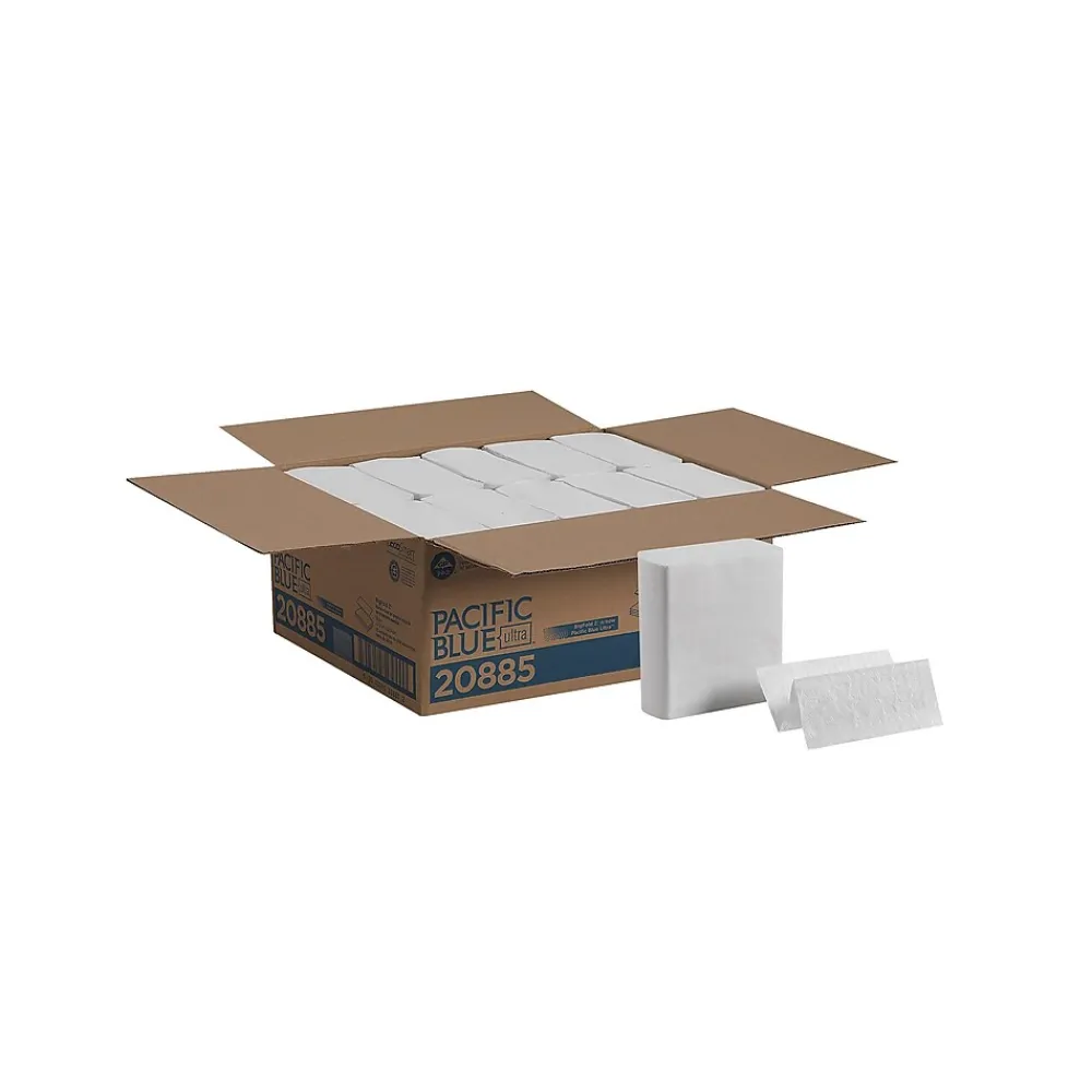 Pacific Blue Ultra Z-Fold Multifold Paper Towels, 1-Ply, 260 Sheets/Pack, 10 Packs/Carton (20885)