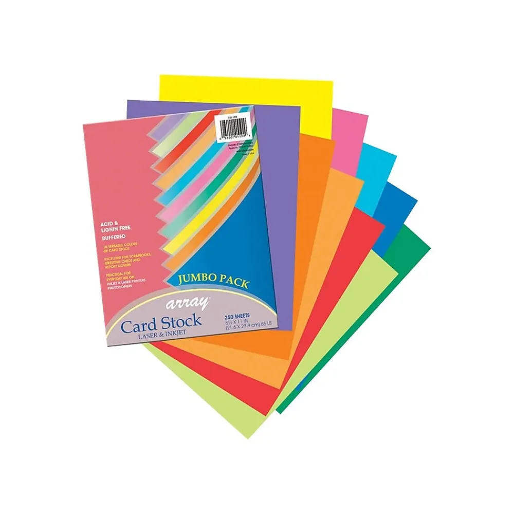 Card Stock*Pacon Array 65 lb. Cardstock Paper, 8.5" x 11", Assorted Colors, 250 Sheets/Pack (101199)