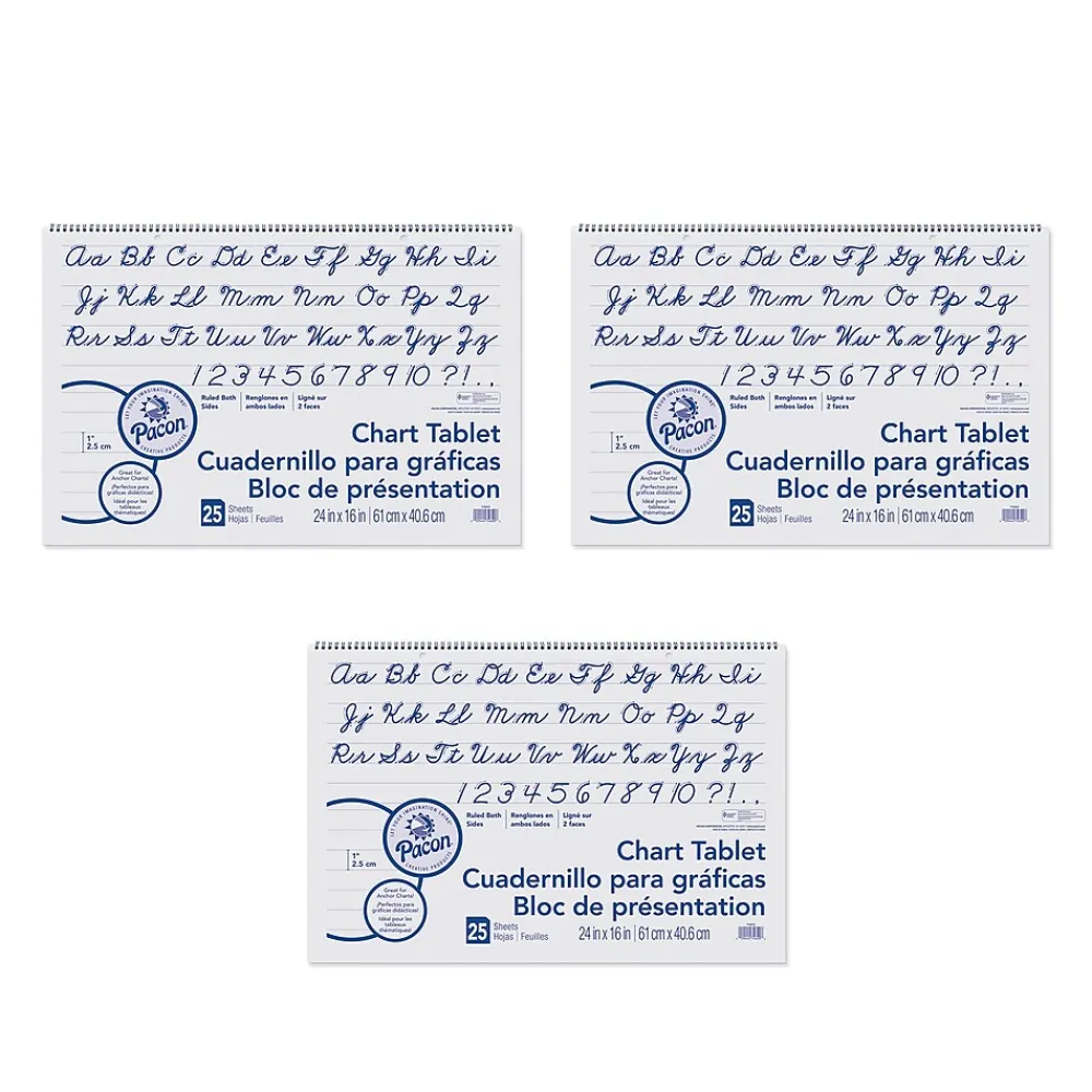 Easel Paper Pads*Pacon Chart Tablet Easel Pad, White, 25 Sheets, 3 Tablets (PAC74620-3)