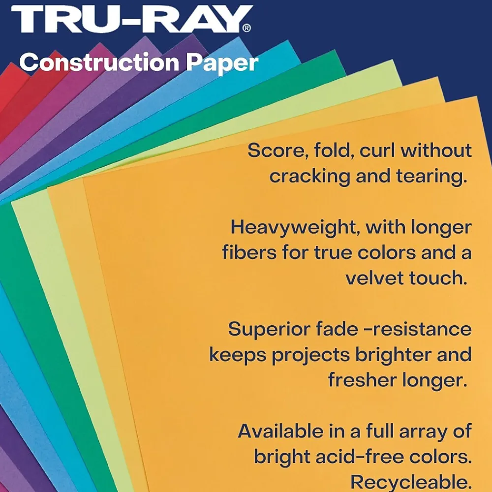 Construction Paper*Pacon Tru-Ray 12" x 18" Construction Paper, Gold, 50 Sheets/Pack, 3/Pack (PAC102998)