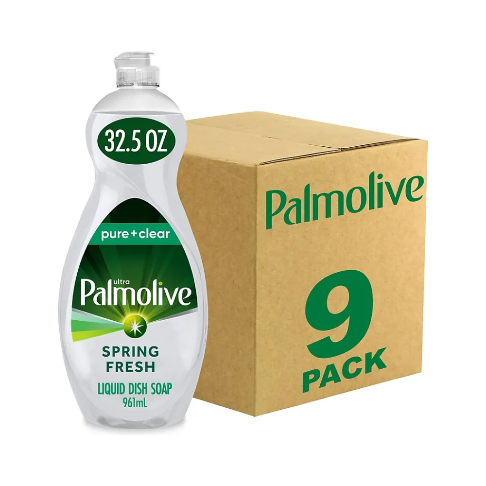 Ultra Pure + Clear Dish Soap, Spring Fresh, 32.5 fl. oz., 9/Carton (US04272ACT)<Palmolive Hot