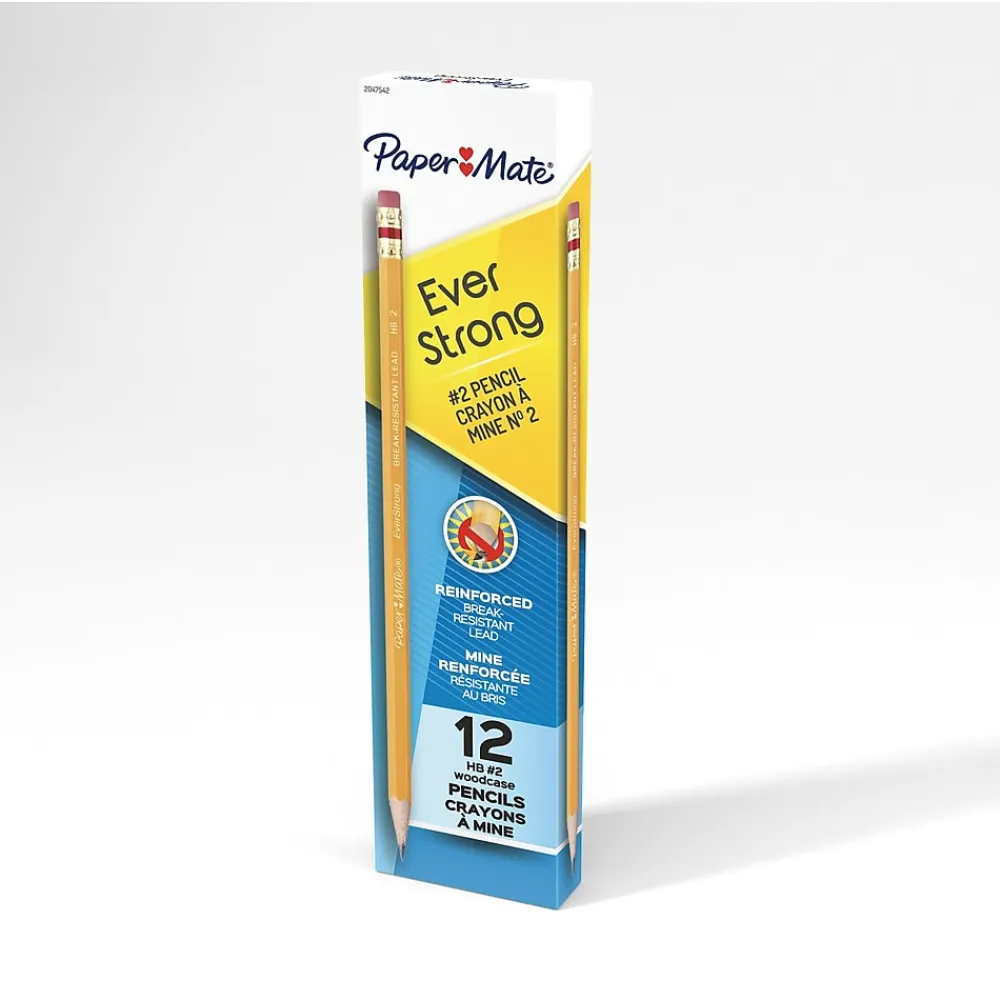 Pencils|Paper Mate EverStrong Wooden Pencils, #2 Lead, 12/Pack (2047542)