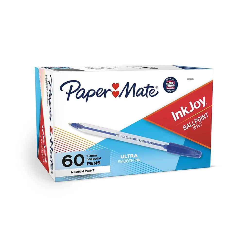 Pens|Paper Mate InkJoy 50ST Ballpoint Pen, Medium Point, Blue Ink, 60/Pack (2014534)