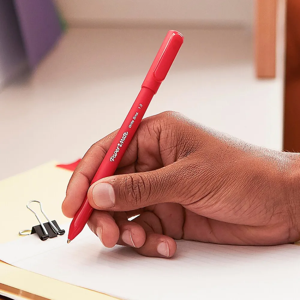 Pens|Paper Mate Write Bros. Ballpoint Pen, Medium Point, Blue Ink, Dozen (3311131)