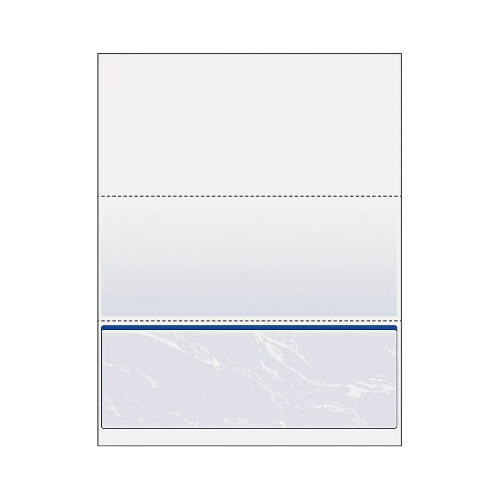 Security & Carbon*Paris DocuGard Standard 8.5" x 11" Security Check On Bottom, 24 lbs., Blue, 500 Sheets/Ream (PRB04517)