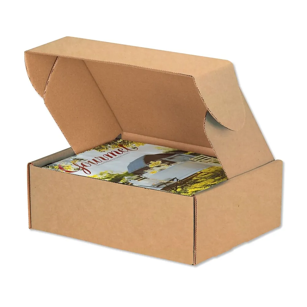 Hot Partners Brand Deluxe Literature Mailers, 11 1/8" x 8 3/4" x 4", Kraft, 50/Bundle (MFL1184K)