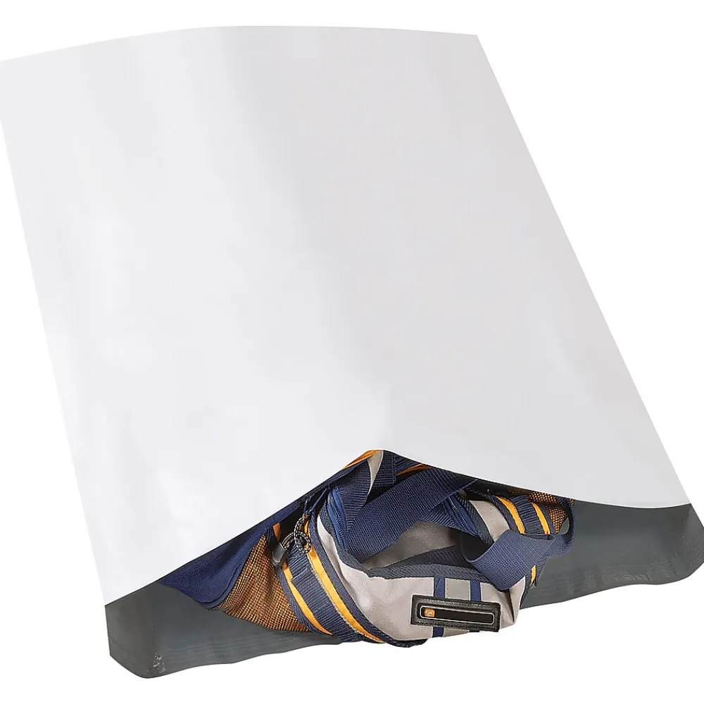 Discount Partners Brand Expansion Poly Mailers, 26" x 28" x 5", White, 100/Case (EPM26285)