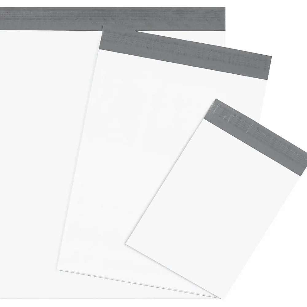 Discount Partners Brand Expansion Poly Mailers, 26" x 28" x 5", White, 100/Case (EPM26285)